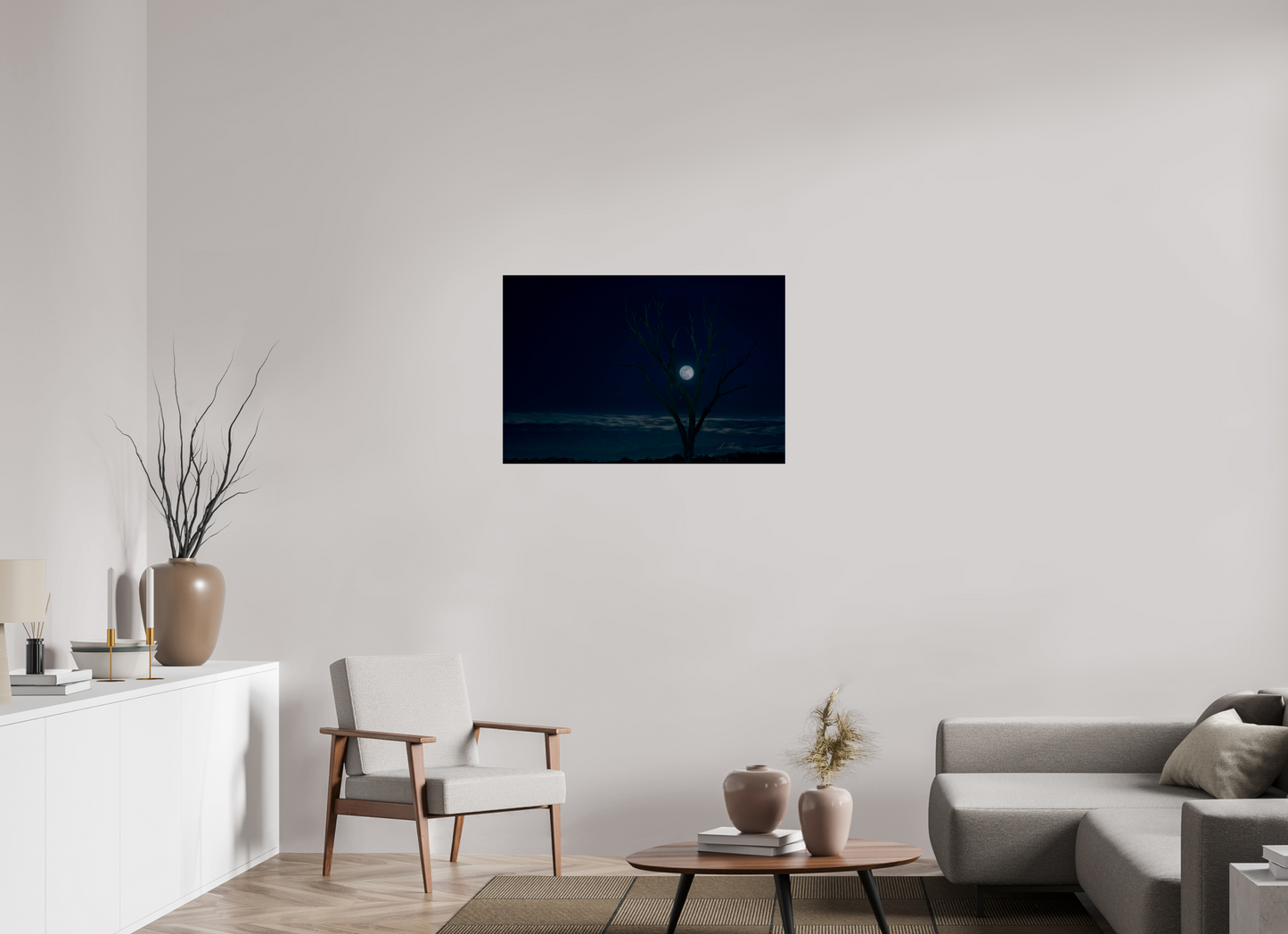 36 x 24″, Photo Print Under Acrylic Glass Held by the Snow Moon
