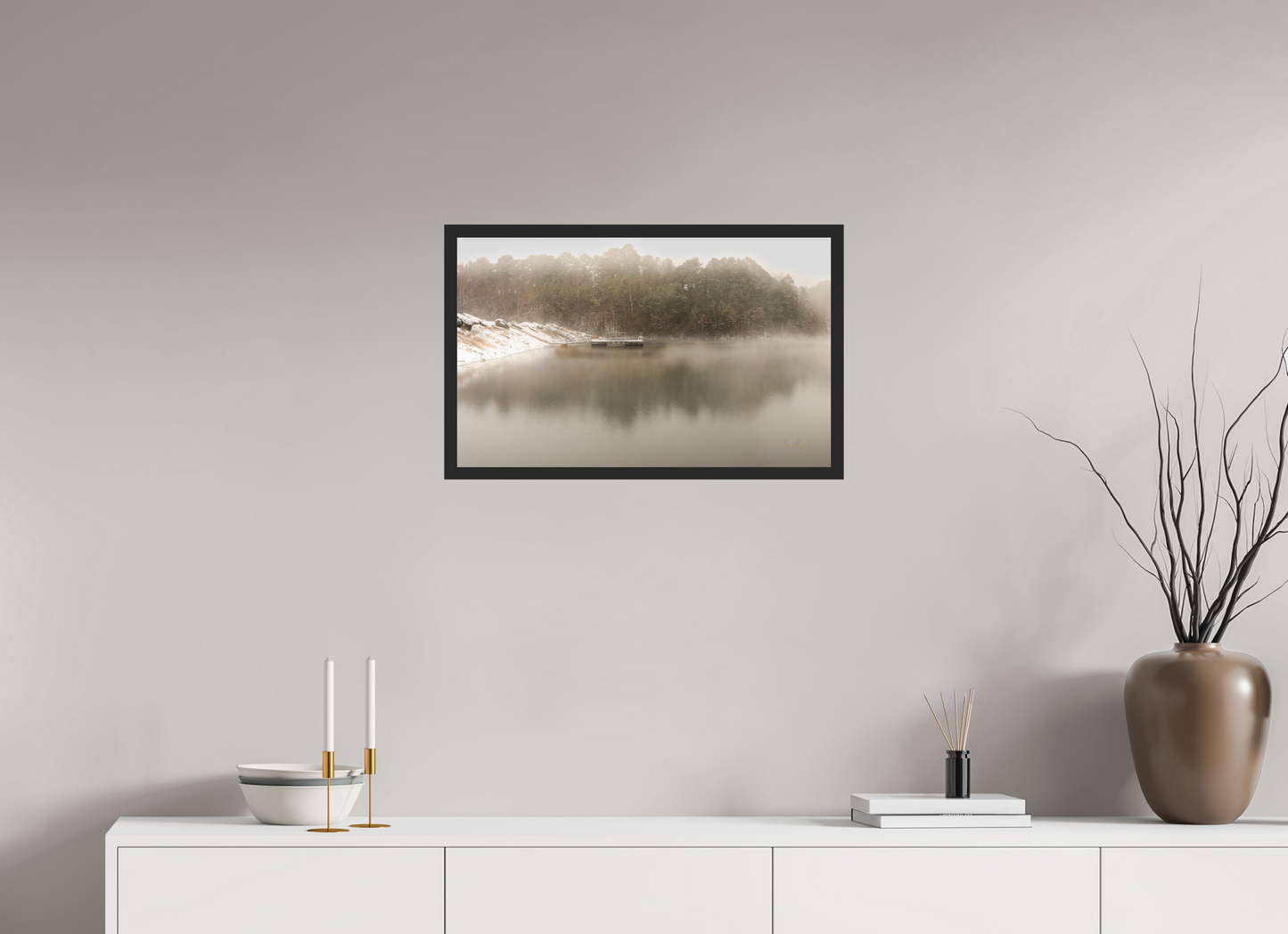 25.6 x 16″, Gallery Frame Quiet Landing