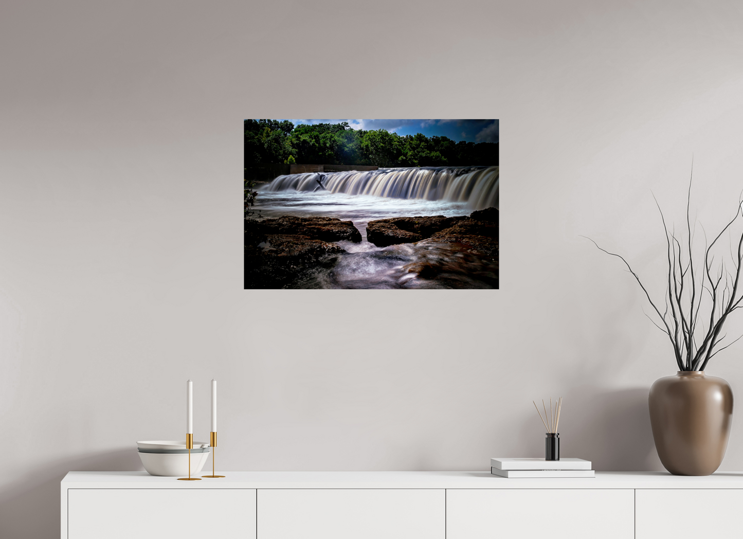 30 x 20″, Print Paper Grand Falls in Shadow