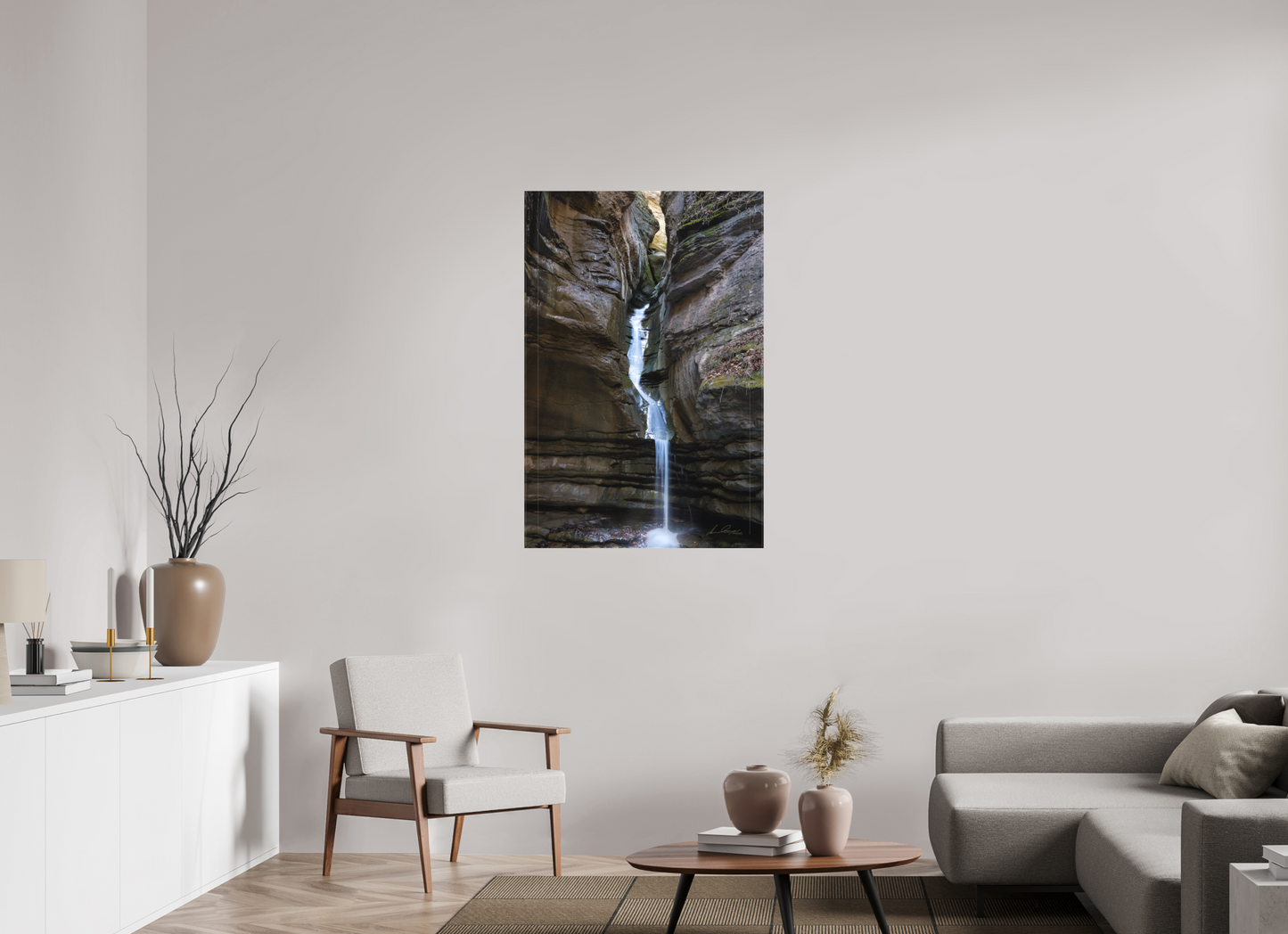 30 x 45″, Canvas Print Thunder Canyon Falls