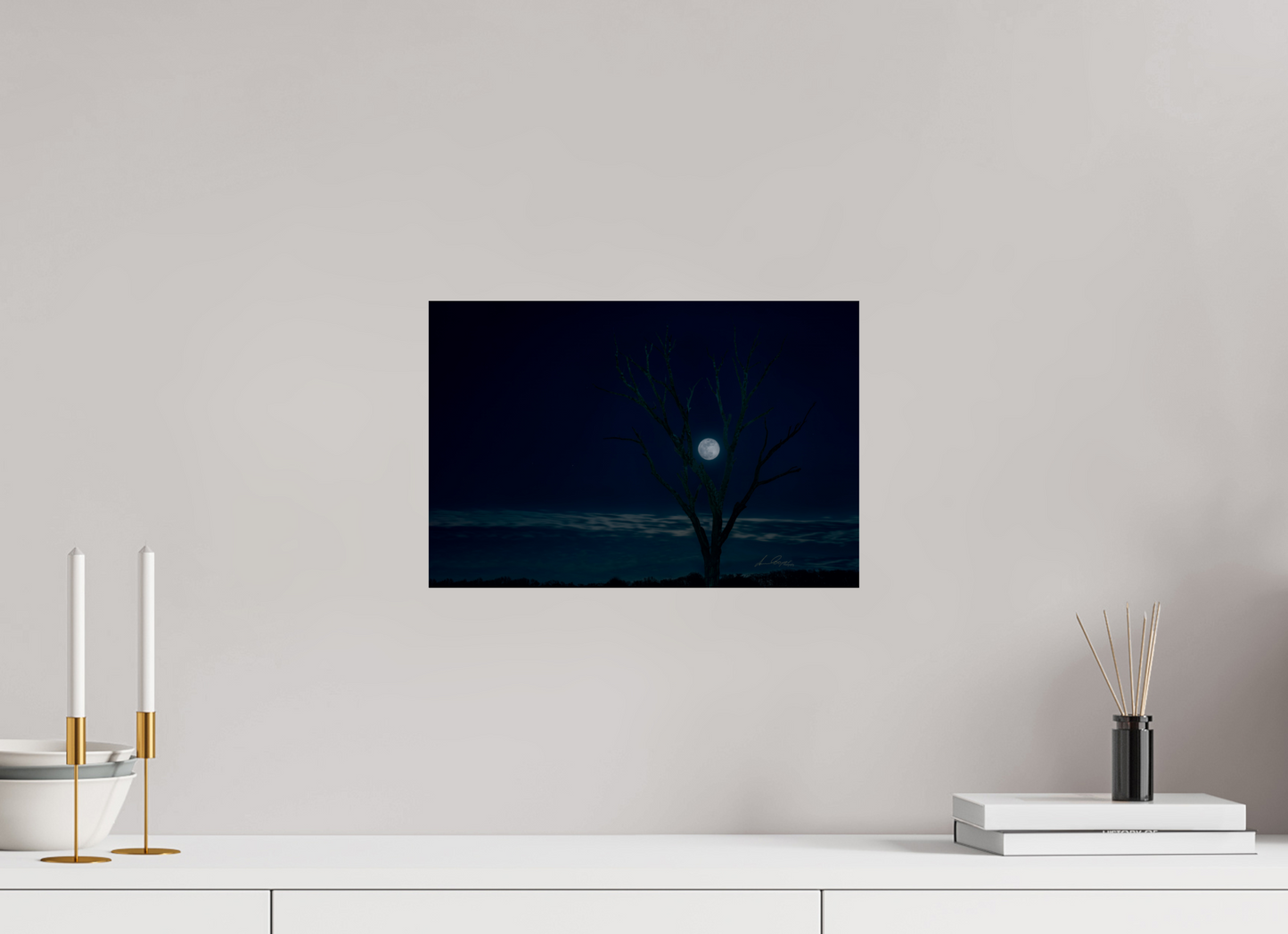 15 x 10″, Print Paper Held by the Snow Moon