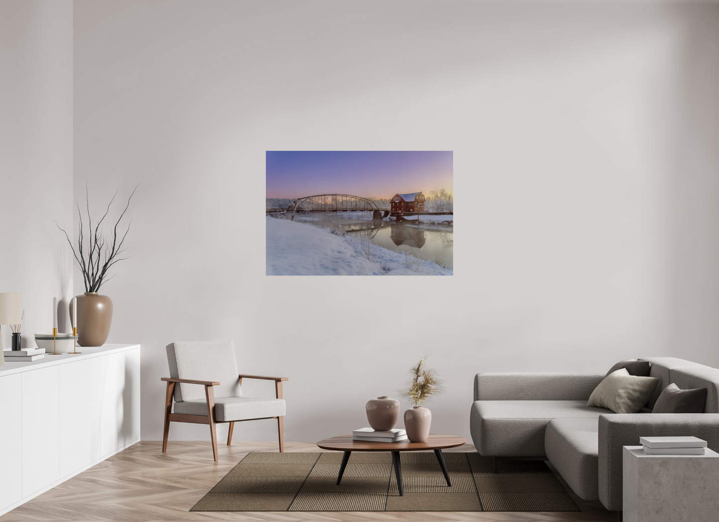 54 x 36″, Photo Print On Fuji Crystal DP II Winter at War Eagle Mill – Arkansas Historic Mill Fine Art Print