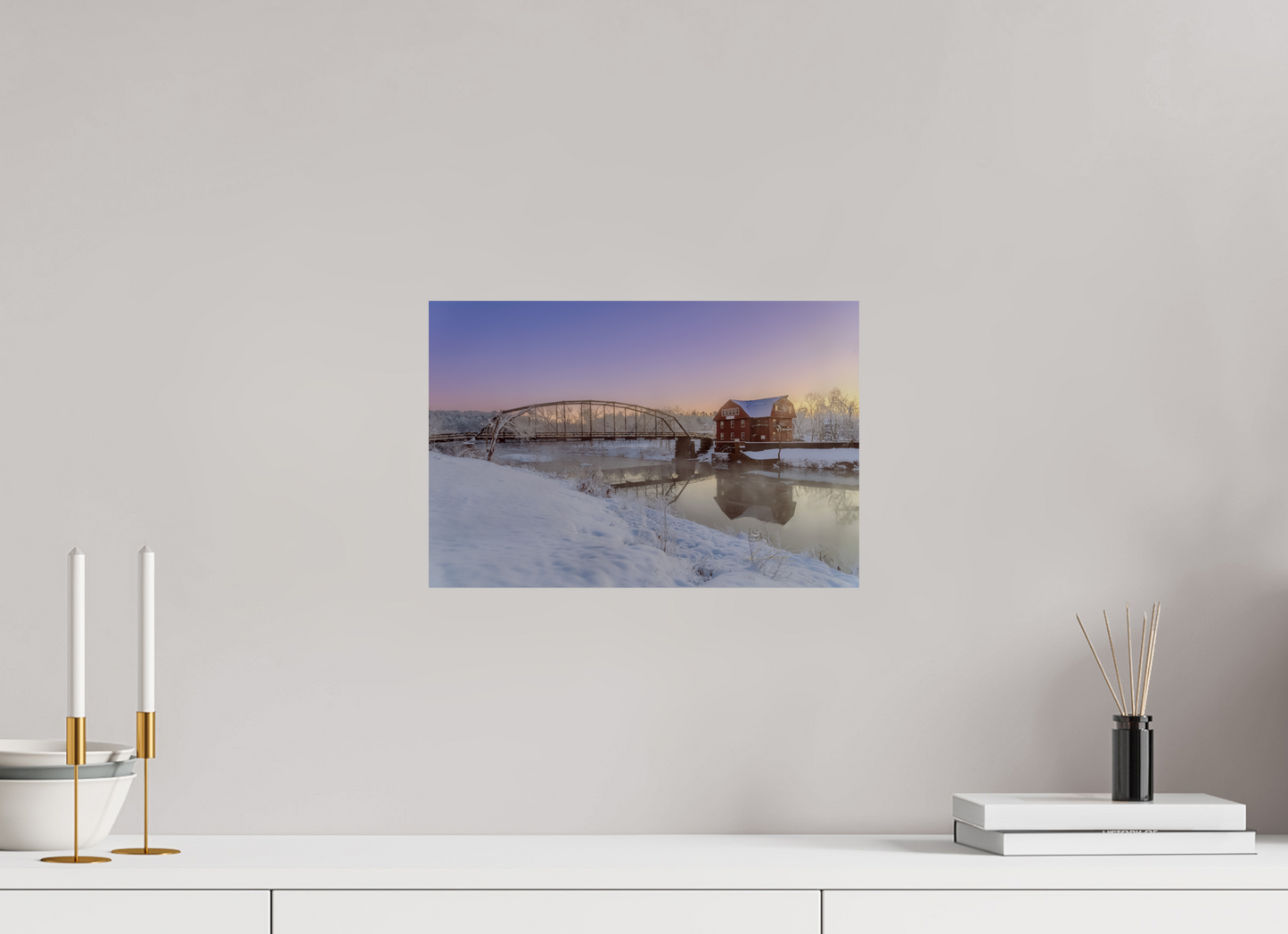 15 x 10″, Photo Print On Fuji Crystal DP II Winter at War Eagle Mill – Arkansas Historic Mill Fine Art Print