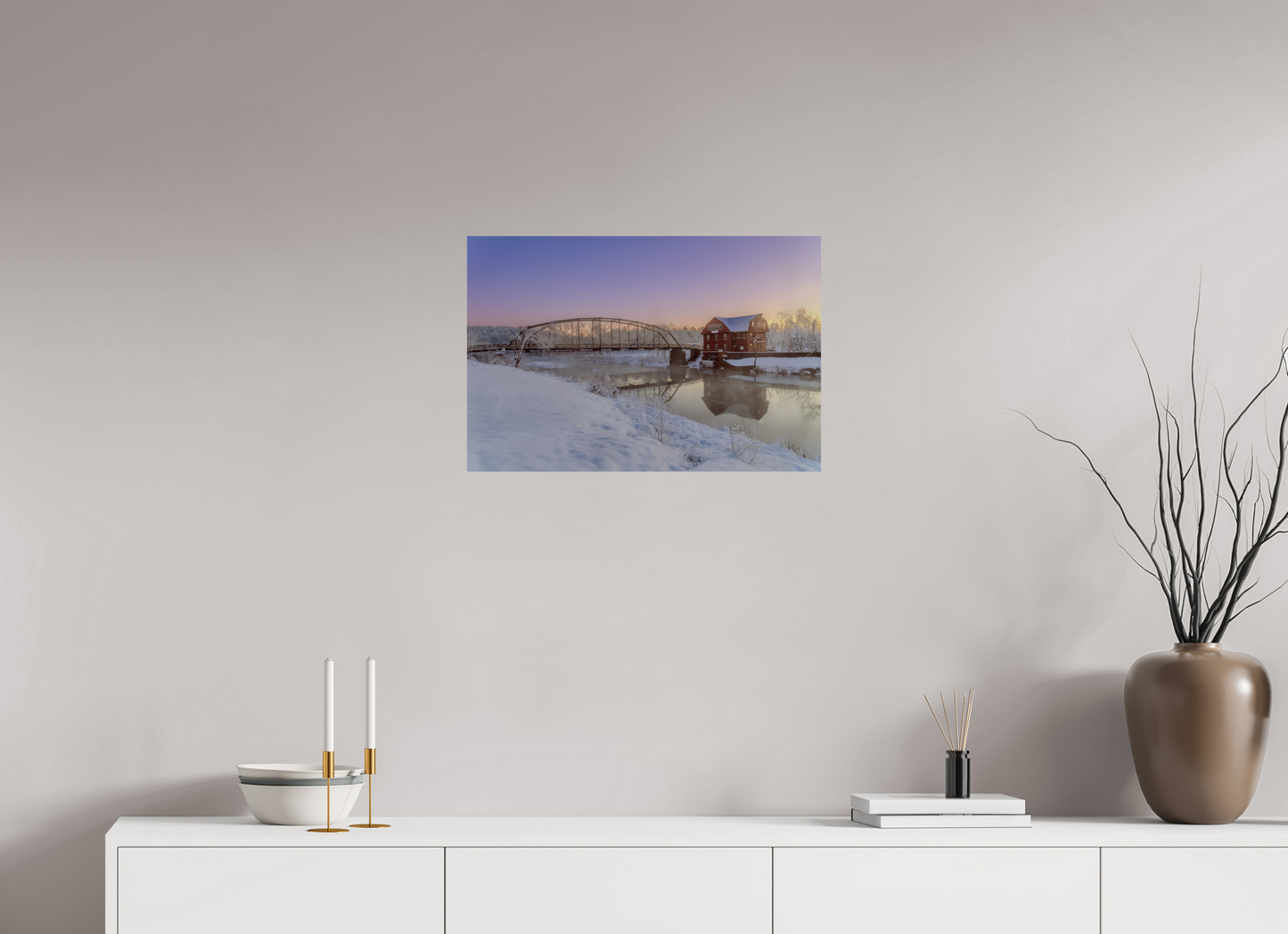 24 x 16″, Print Paper Winter at War Eagle Mill – Arkansas Historic Mill Fine Art Print