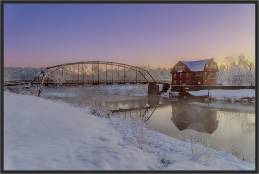 Main image Winter at War Eagle Mill – Arkansas Historic Mill Fine Art Print